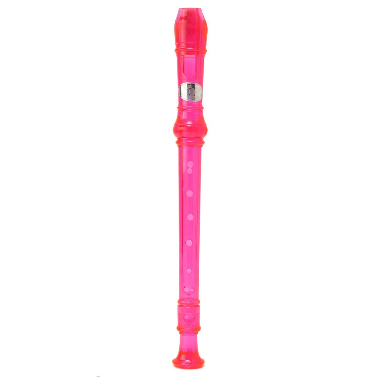 Translucent Soprano Descant Recorder 8-hole Clarinet School Music Instrument Pink Pink
