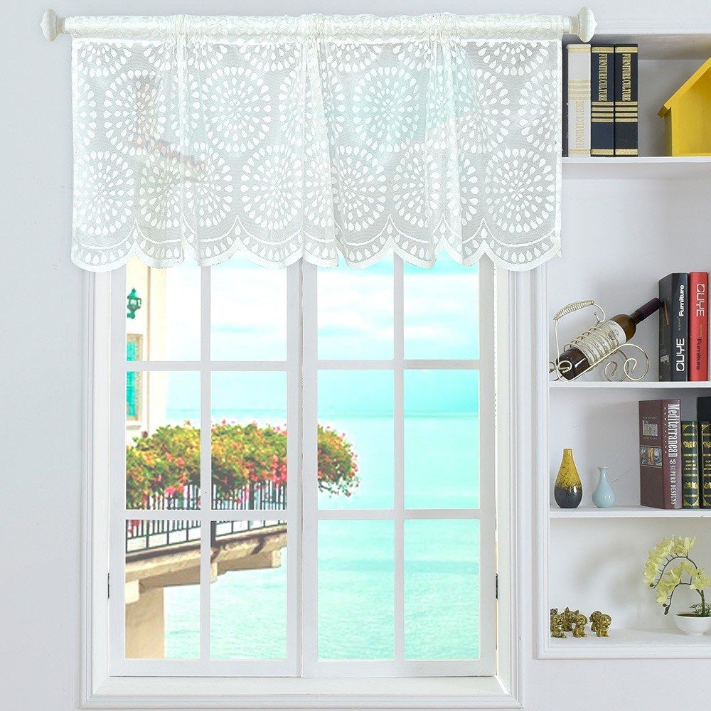 Valance Raindrop Style Short Sheer Curtains Rod Pocket Mesh