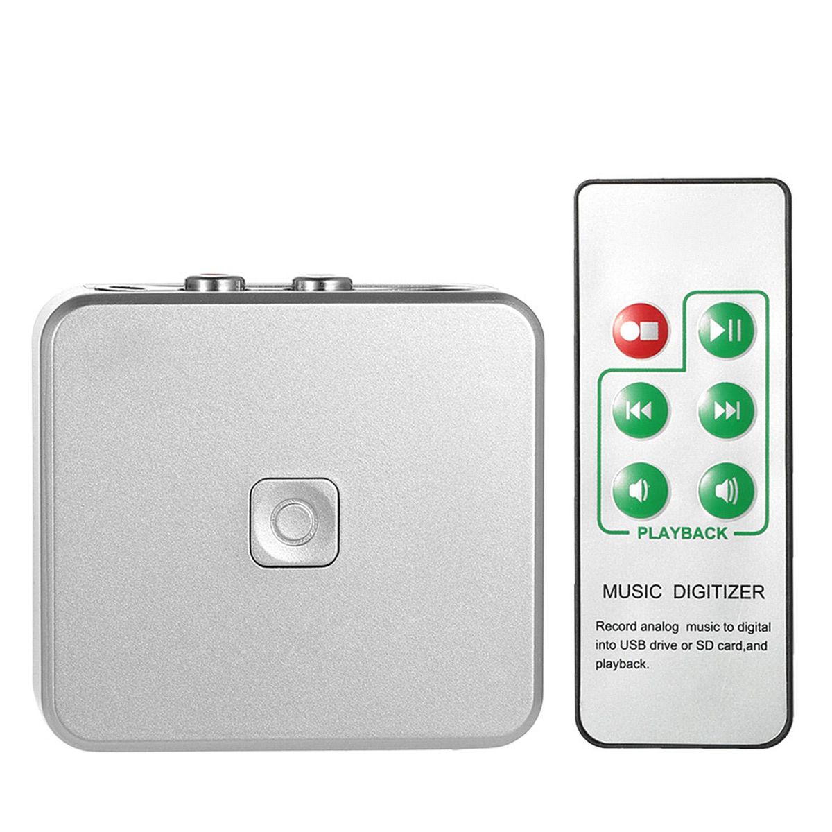 Audio Capture Recorder Music Digitizer with 3.5mm & RCA IN Ports Save into SD Card USB Disk as MP3 File with Remote Controller EU Plug