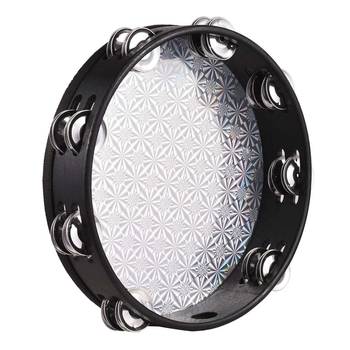 10-Inch Wooden Radiant Tambourine Handbell Hand Drum With