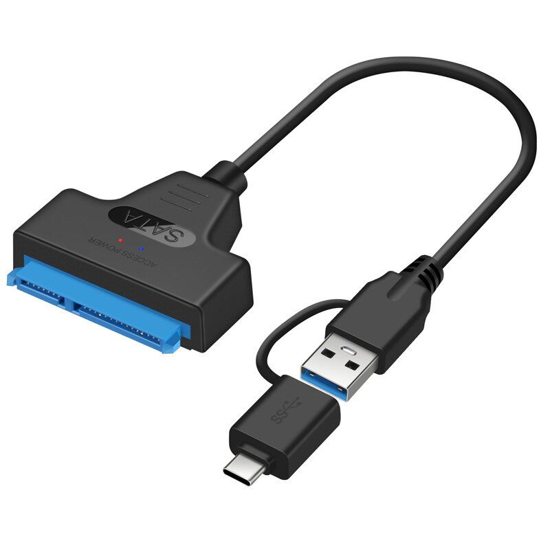 USB3.0 USB To SATA III Cable External Hard Drive Converter SATA 22Pin 2 In 1 SSD HDD Adapter UASP For 2.5'' HDD SSD