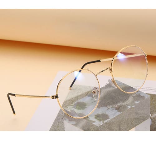 Anti Blue Ray Glasses - Gold Oval Frame