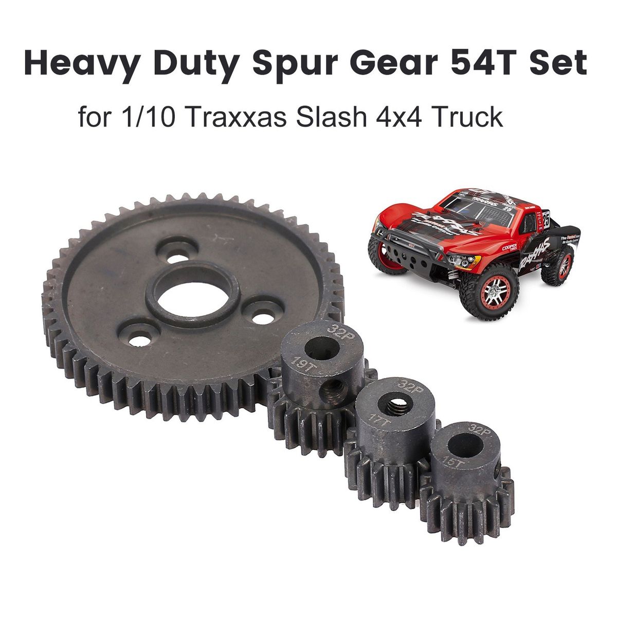 Heavy Duty Hardened Steel Spur 54T Gear With 15T/17T/19T