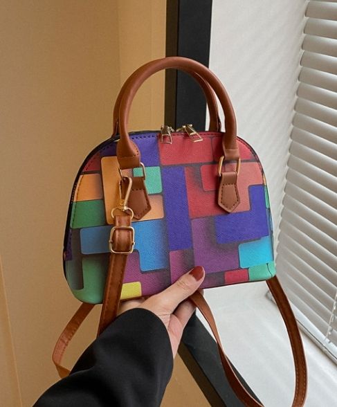 Multicolor Ladies Hand Bag- Brown Mx