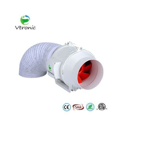 200mm Vitronic Mixed Flow In-line Duct Exhaust Fan With 5.5 Meter Air Duct Hose
