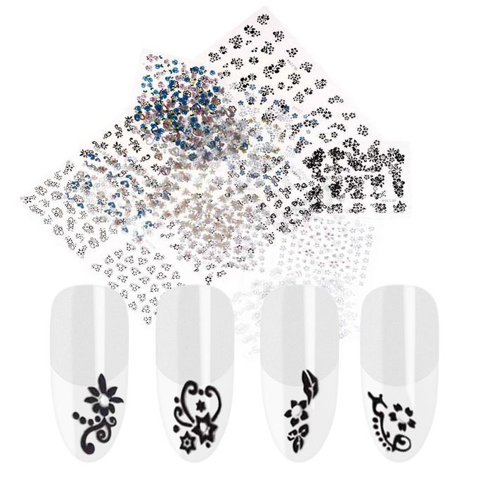 30 Sheet 3D Mix Color Floral Design Nail Art Stickers
