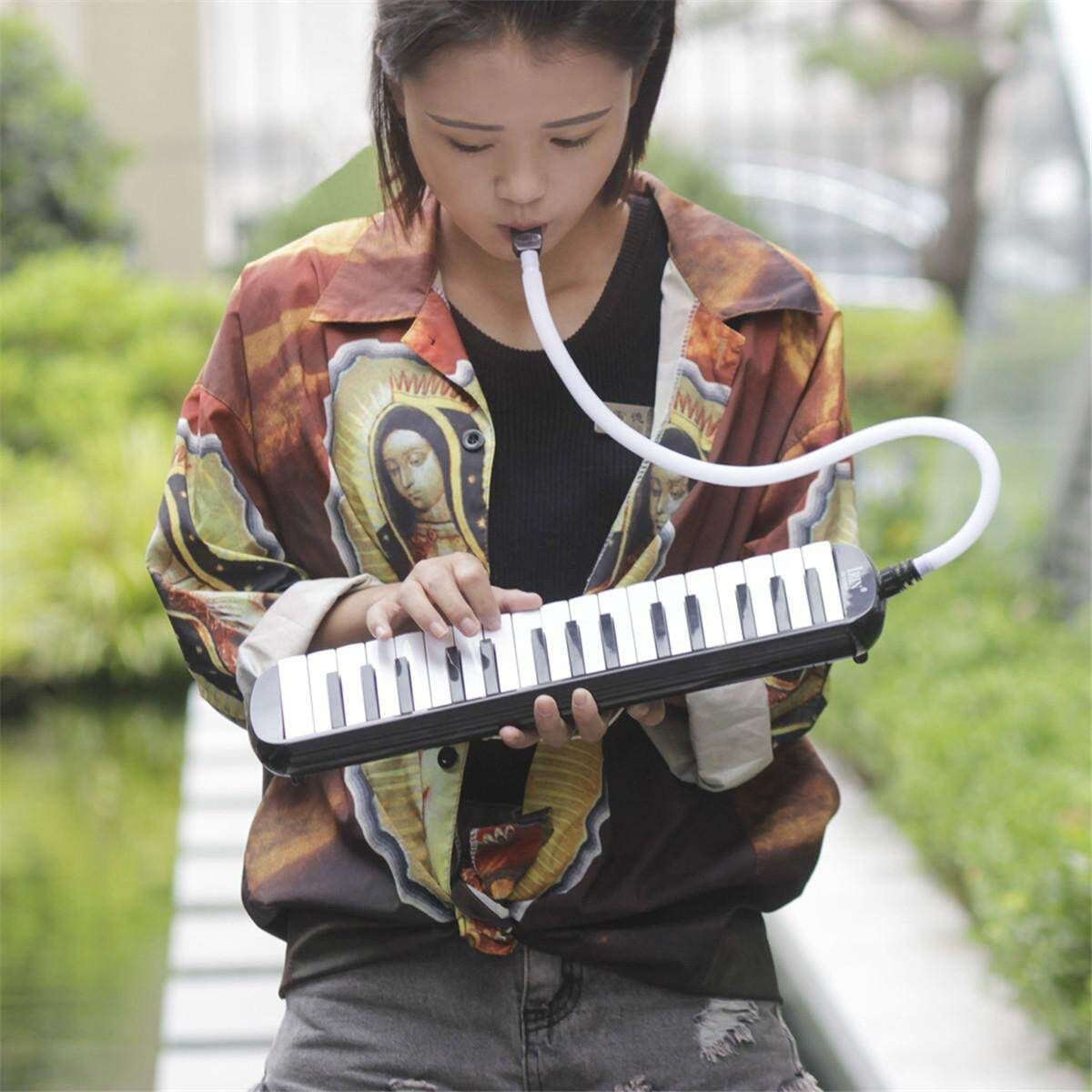 5 Colors 32 Piano Keys Keyboard Style Melodic With Hard Storage Case Organ Accordion Children Students Musical Instrument Black