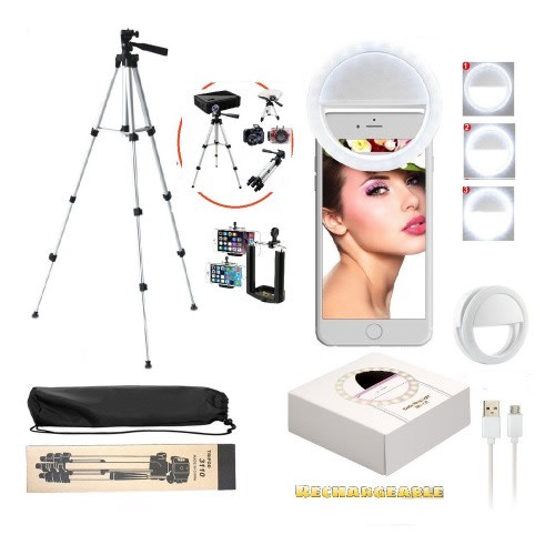 Camera Tripod Stand With Ring Light