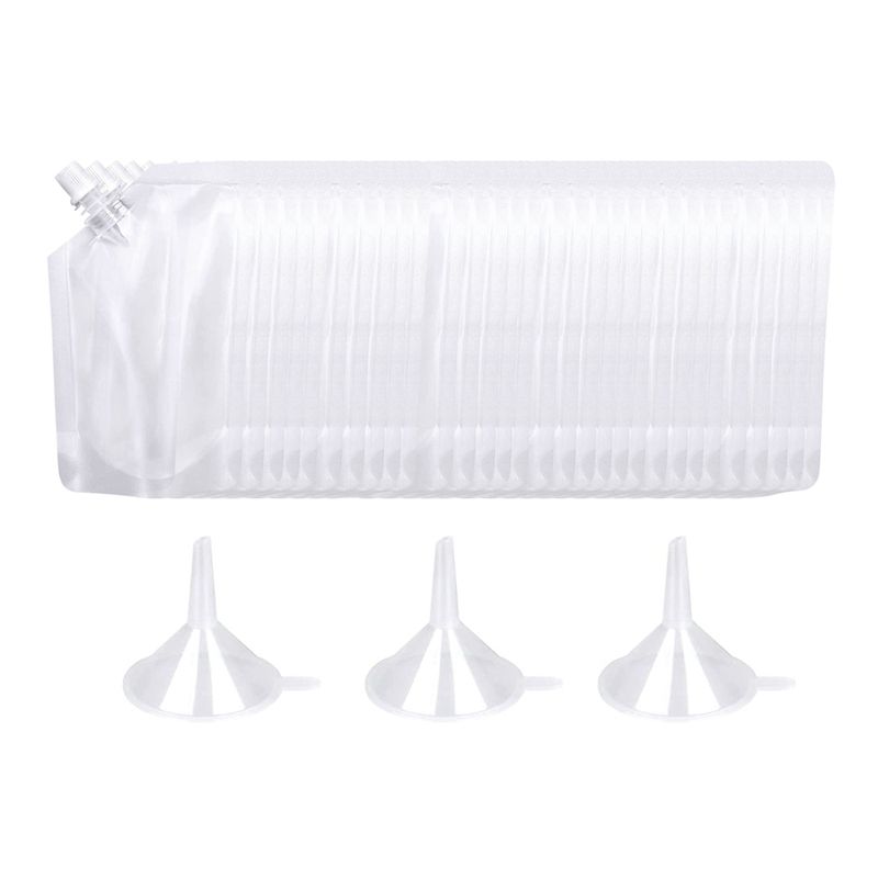 50Pcs Portable Transparent Plastic Spout Pouch Plastic Bottle Pouch for Liquid Drink Pouch Sealed Packaging Bag