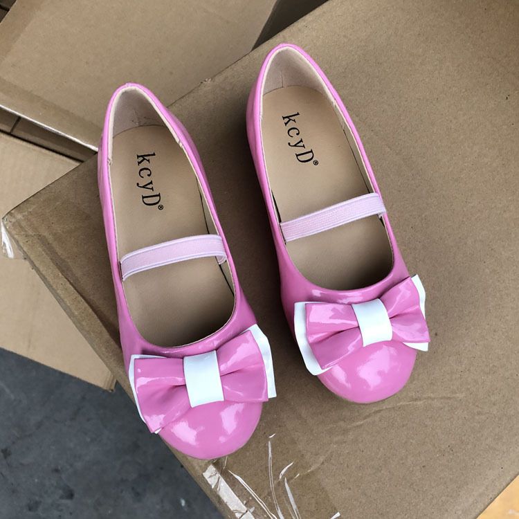 Patent Leather Dual Bows Girl's Shoes