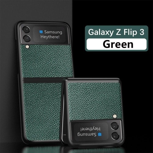 Leather Case For Samsung Galaxgy Z Flip 3   - Green