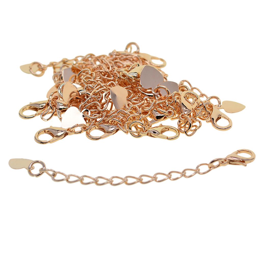 20 Sets Necklace Bracelet Chain Extenders With Lobster Light Gold