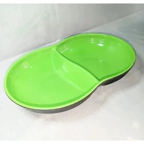 Double Sided Ceramic Plates - 6 Pieces - Green