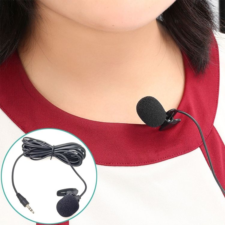 ZJ002MR Stereo 2.5mm Wireless Interpreter Tour Guide Megaphone Lavalier Wired Microphone, Length: 3m