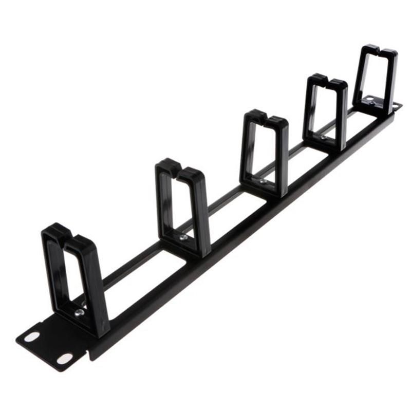 19 Inch 1U Rack Cabinets Network Organizer Hollow Metal Base Ring Detachable Wire Manager