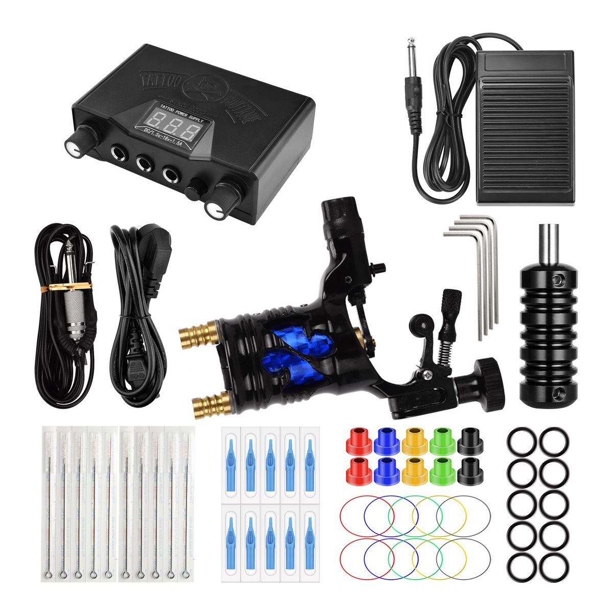 Professional Tattoo Machine Kit Tattoo Power Supply Rotary