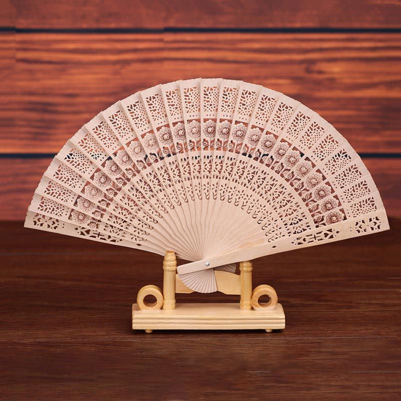 Bamboo Flower Original Japanese Pocket Wooden Fiestas Decor Home Decoracion Hand Folding Fan For Chinese Fan