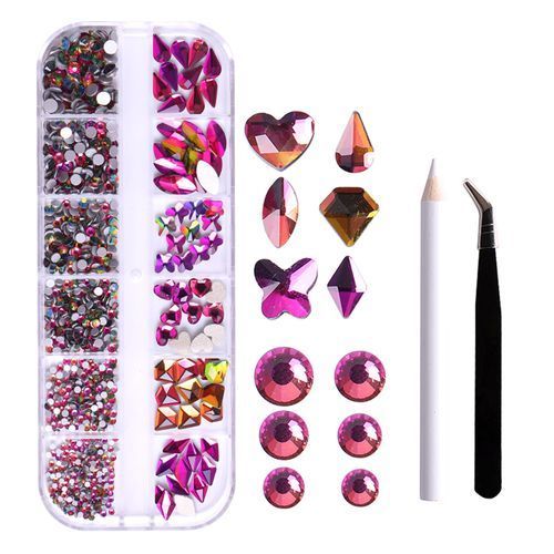 12-Grid Flat Diamonds Special-Shaped Diamonds Manicure