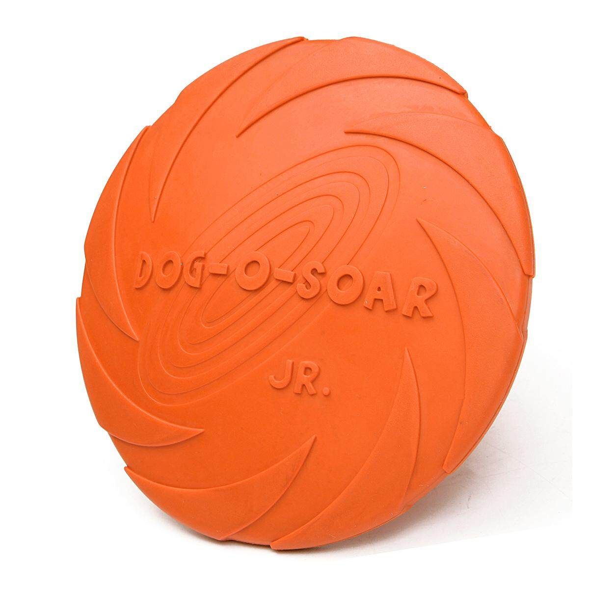 Rubber Pet Dog Frisbee Flying Disc Toy For Outdoor Large Dog Training Orange S