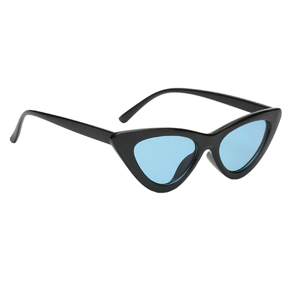Fashion Women  Eyes Sunglasses Outdoor Black Fram Blue Lens