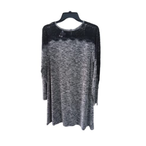 Black Lace Upper Top & Long Sleeve Dress