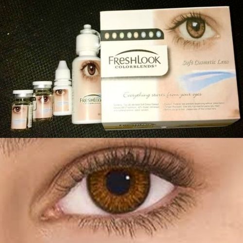 Colorful Freshlook Brown Contact Lens Kit=