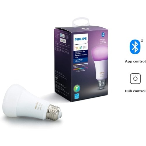 Hue White And Colour Ambiance A19 Led Smart Bulb - Bluetooth & Zigbee Compatible