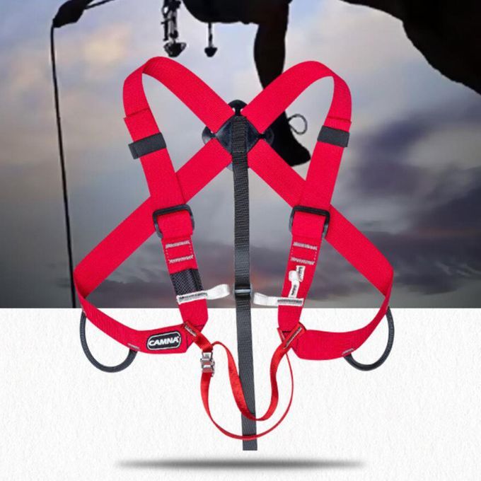 Rock Climbing Safety Harness Ascending Decive Straps Fixed Red Style 2