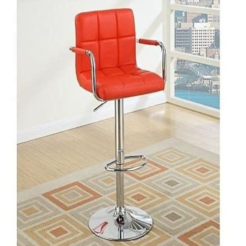 Leather Swivel Adjustable Bar Stool - 1 Set