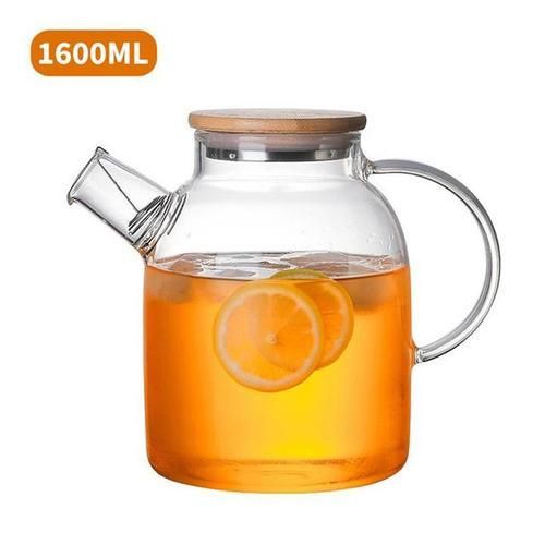 Transparent Borosilicate Glass Teapot Heat Resistant Glass Water Jug Clear Flower Tea Kung Fu Kettle Office Home Tool