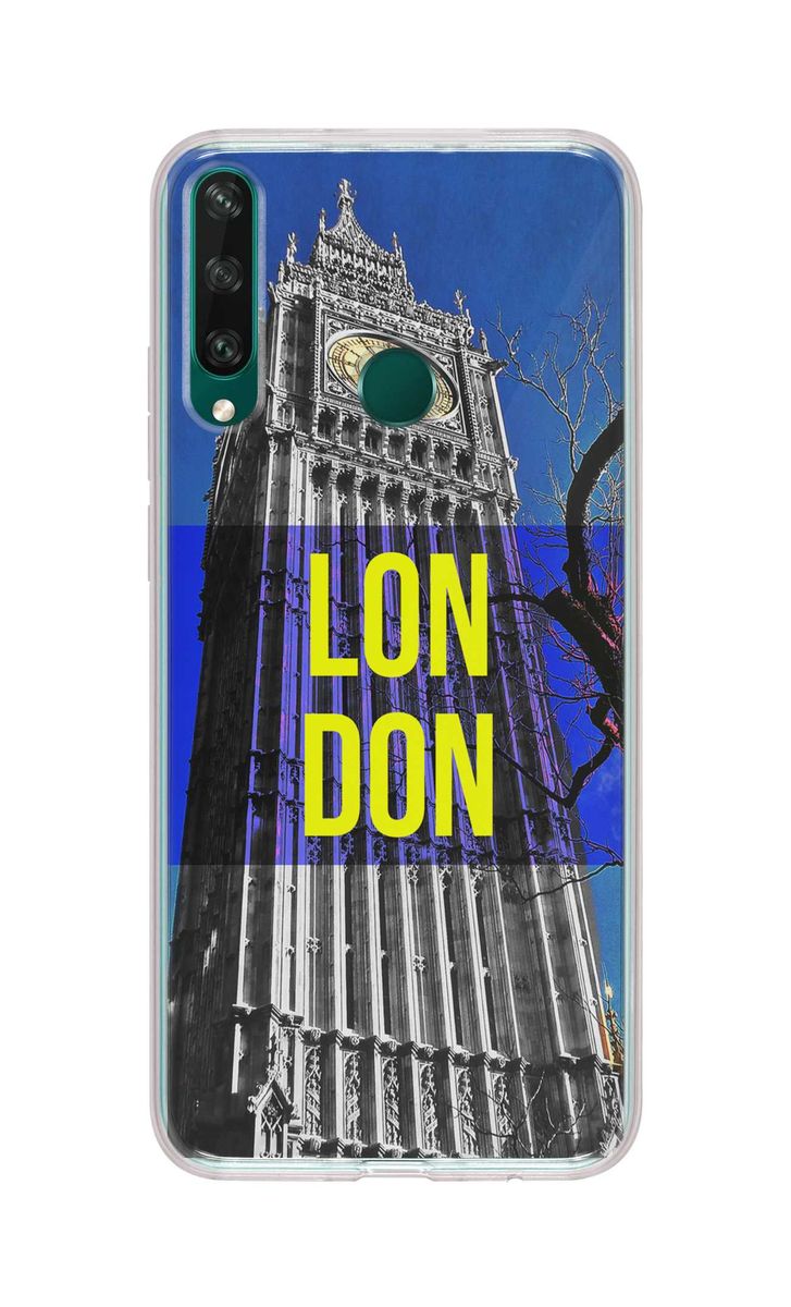 Huawei Y6p Classic Clear Case Soft TPU  Thin Transparent Flexible Cover - London - Big Ben Full Print
