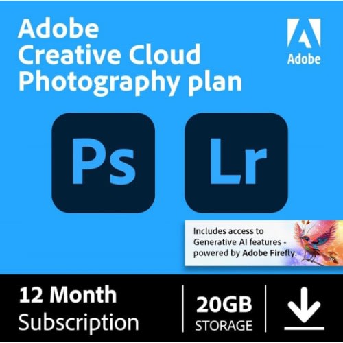 Creative Cloud Photography Plan 20gb - photoshop + Lightroom - 1 User - 1 Year Subscription