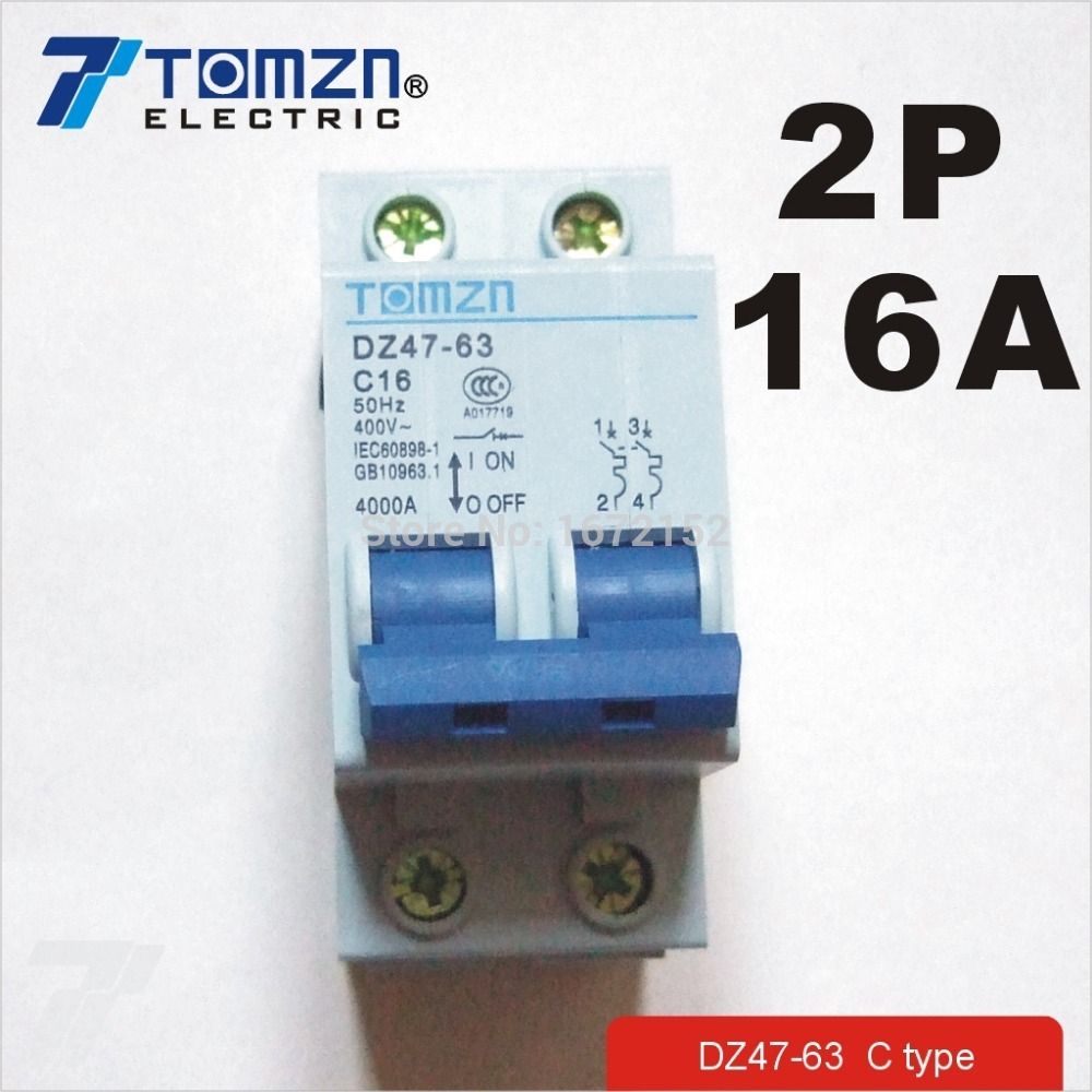 50HZ 400V~ MCB Breaker Ty Breaker 16A 60HZ Circuit 2P AC