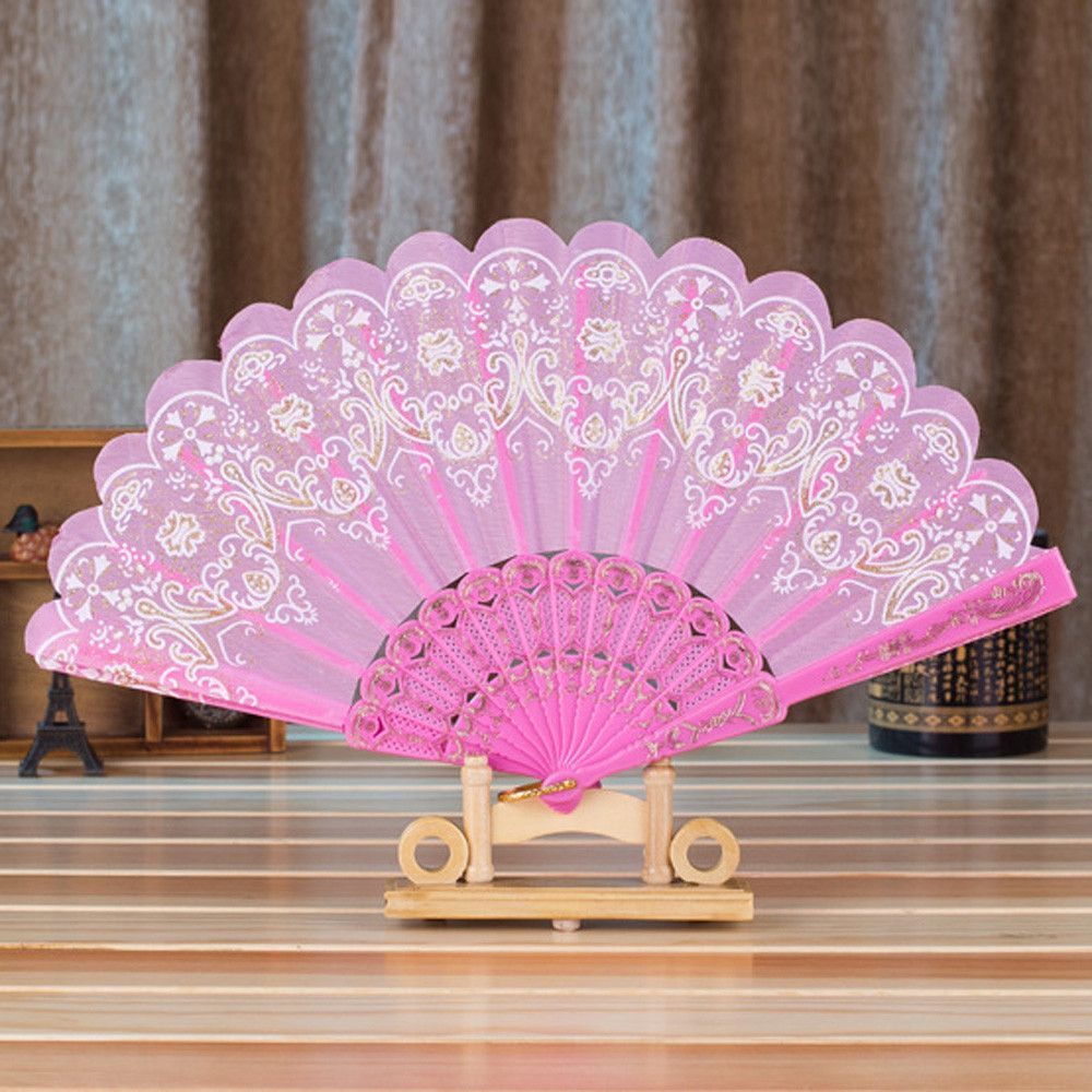 For Dance Flower Hand 2020 Wholesale Chinese/Spanish Newest #3 Style Held Souvenir For Lace Gift Party Wedding Folding Silk Fan