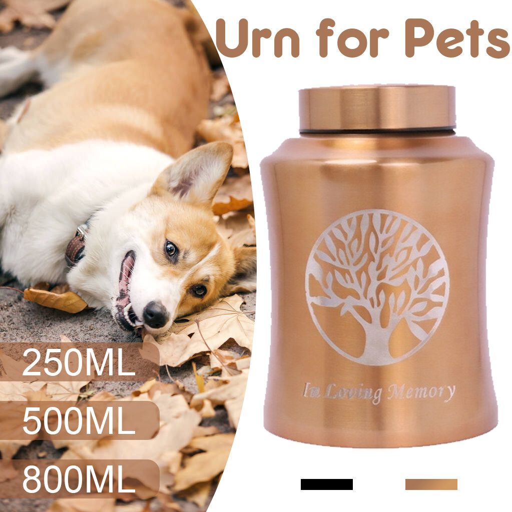 Pet Ashes Pet Keepsake Urn Glory Custom Engraved Tree Of Life Cremation Urn Gold 800ml