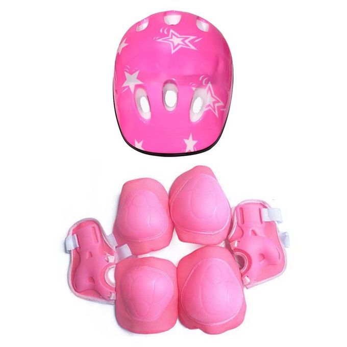7P S/SET Kids Prote Tive Gear Set S Ooter Skate Roller  Y Ling Knee Elbow Pads-pink