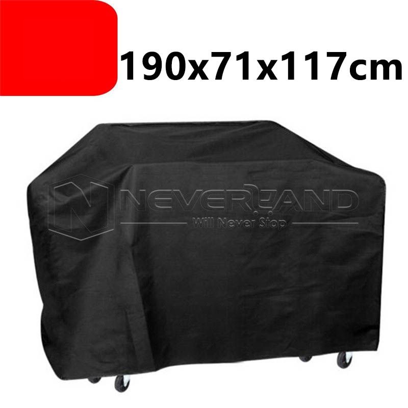 BBQ Grill Cover Dustproof Waterproof Heavy Duty Rain Protective Barbecue Cover Outdoor Garden Black Color BBQ Accessories