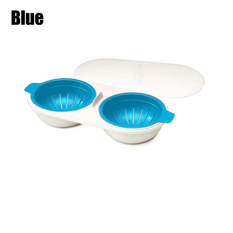 1Pcs Mini Double Egg Cooker Creative Tableware Microwave
