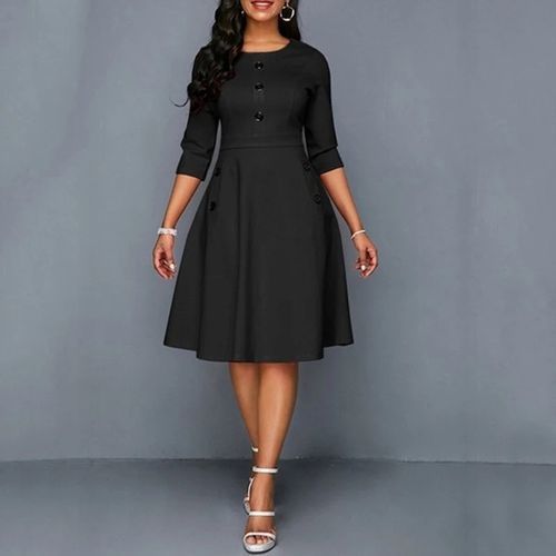 60s flare dress Fit & Flare LuxeStretch Dress Black / S