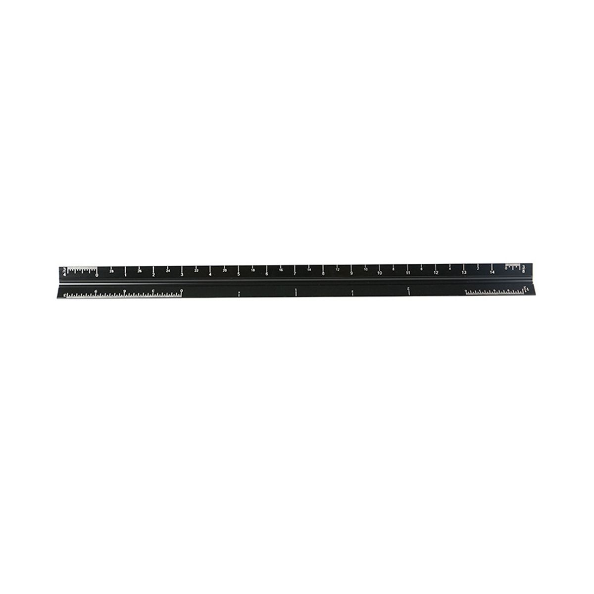 Architectural Scale Ruler 12Inch Aluminum Architect Scale Triangular Scale Scale Ruler Triangle Ruler Drafting Black