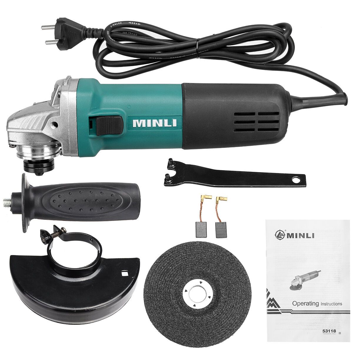 220V Blue+Balck 100MM/115MM/125mm 6 Speeds Electric Polisher