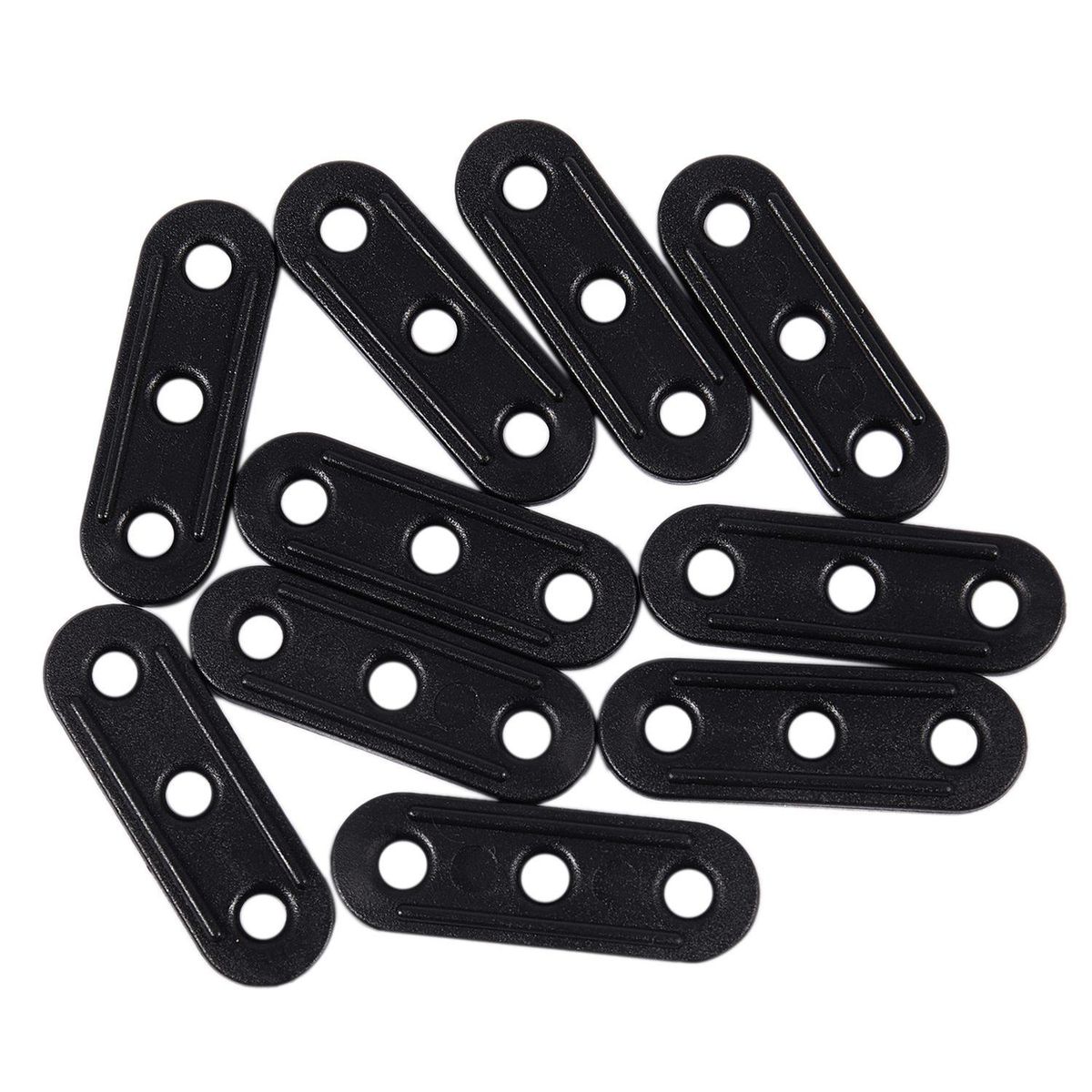 10Pcs Plastic Tent Guyline Bent Runners - Black
