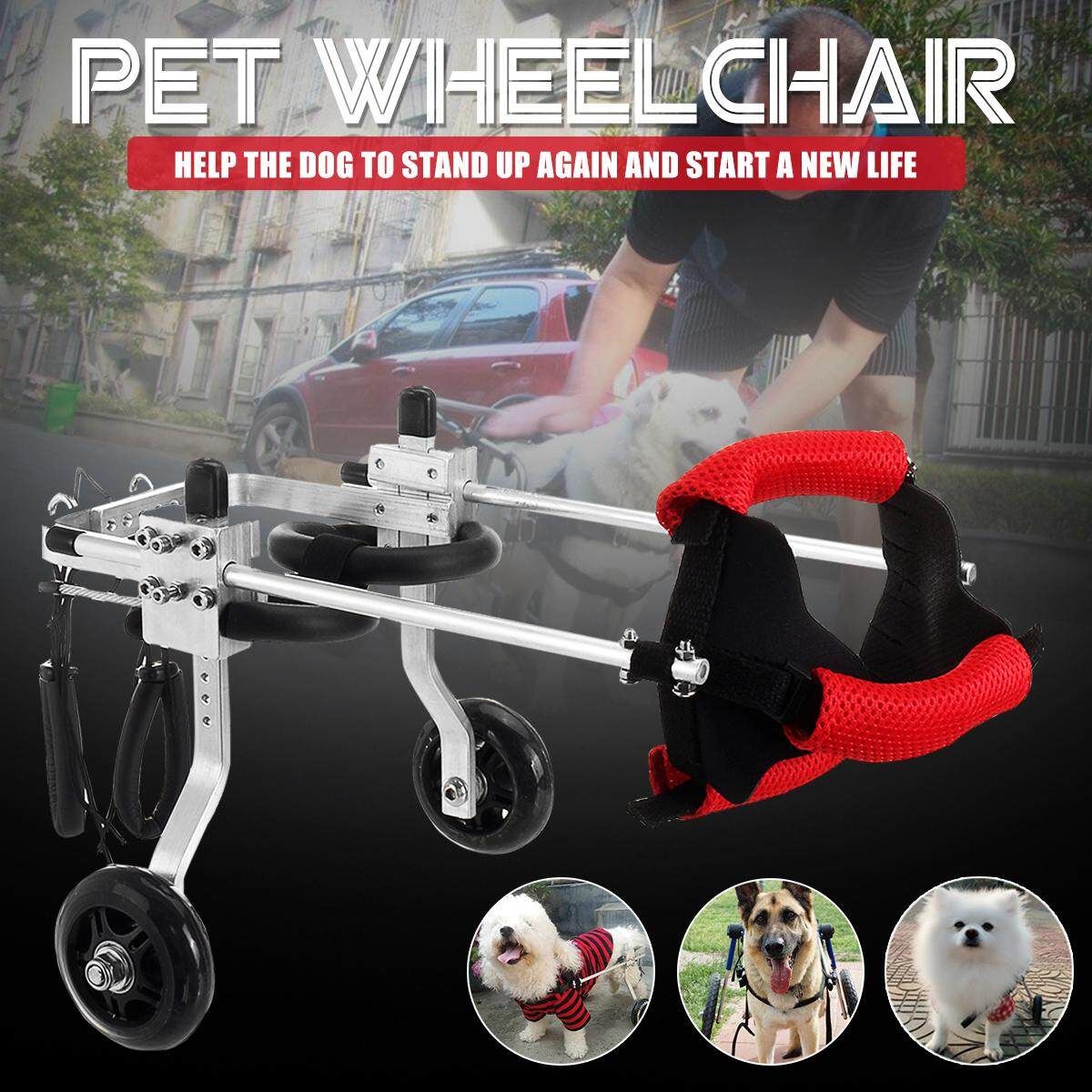 Pet Dog Wheelchair Aluminum Alloy For Handicapped Hind Legs Puppy Walk Cart