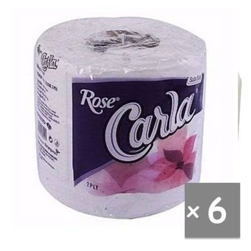 Rose Carla White Toilet Tissue - 1 Pack Of 6 Rolls.