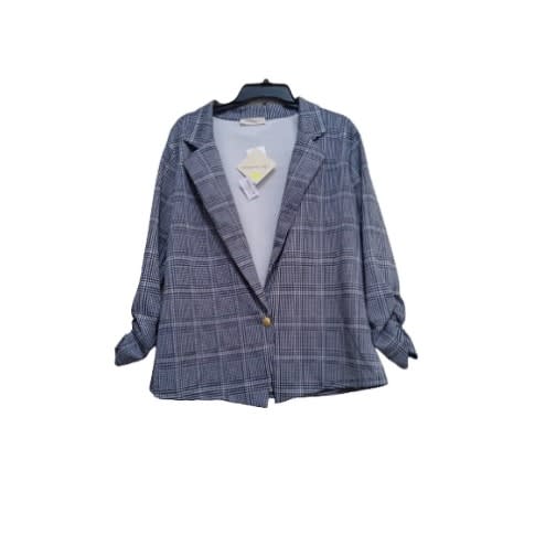Checkered With 1 Button Blazer For Women