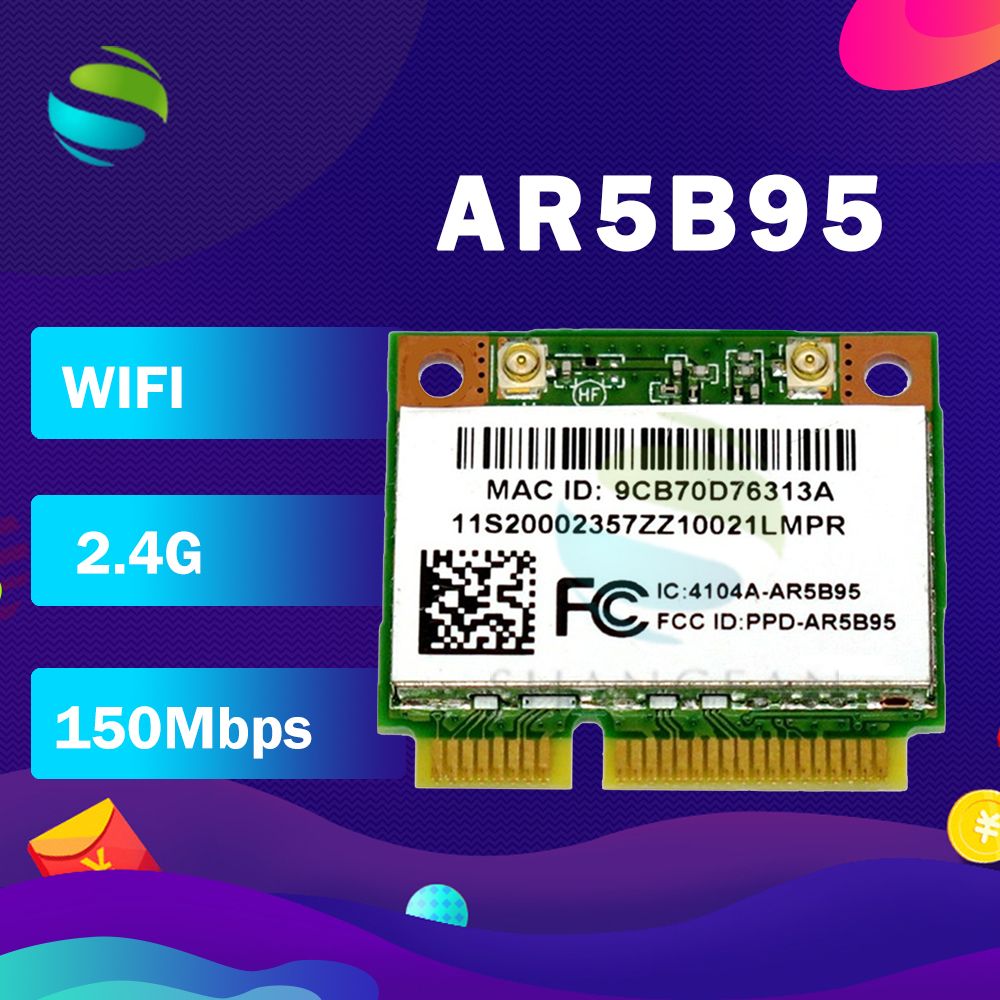 Atheros AR5B95 AR9285 9285 802.11B G N 150Mbps Half Mini
