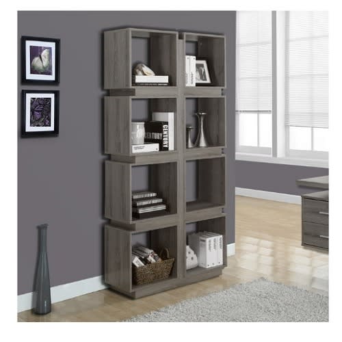 Sadia Besant-bookcase, 71"h, Dark Taupe