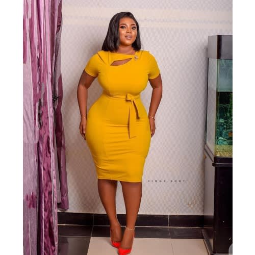 Ladies' Bodycon Dress - Yellow
