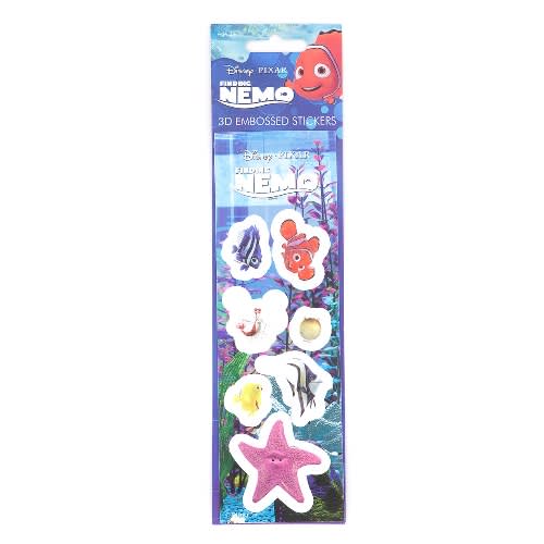 Finding Nemo 3d Embossed Stickers Set Of 2 - Blue And Pink