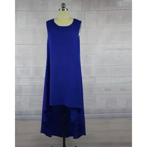 Women's Summer Sleeveless Chiffon Dress - Blue
